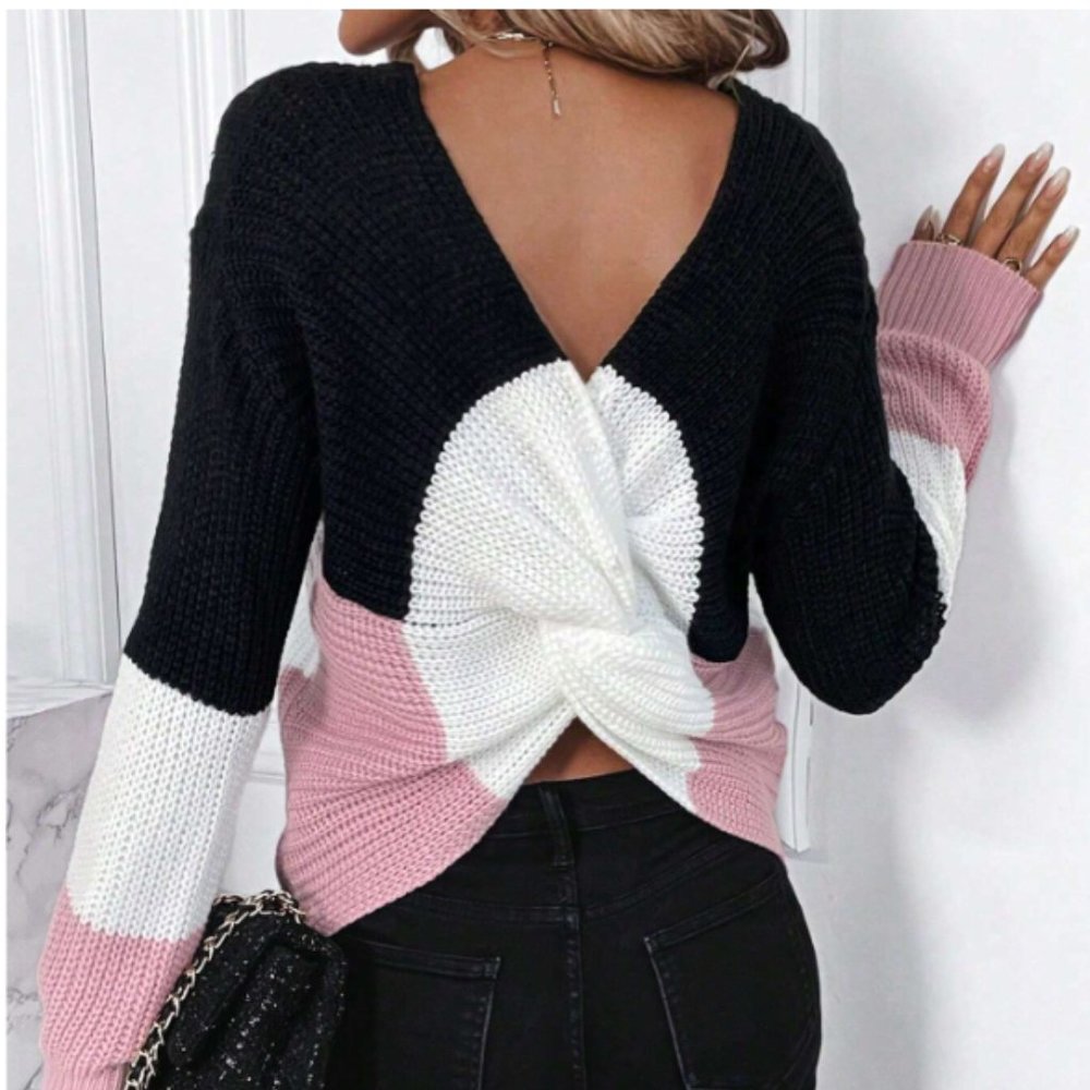 Plus Size | Striped Reversible Sweater - Picture 2 of 8